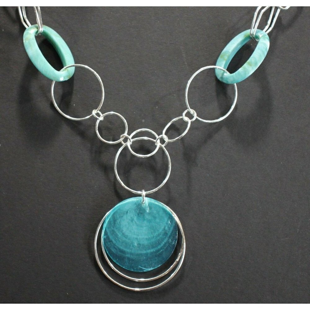 Avon Long Link Pendant‎ Necklace Turquoise 2009